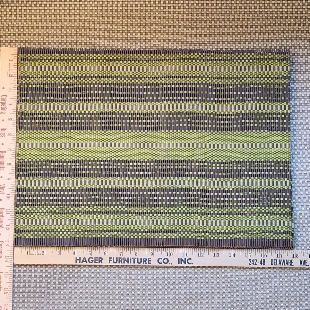Set of 4 vintage woven wood and cotton placemats